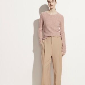 VINCE WOOL CASHMERE FITTED RIBBED WOMEN SWEATER
